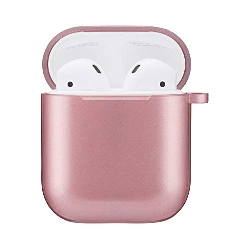 Preisvergleich Produktbild Airpods Case Metall + PV AirPods Hülle, AirPods Tasche Ultraleicht Staubdicht Kratzfestes Gehäuse für AirPods 1&2 Aufladen Case 2 Pcs (Pink)