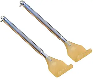 Jamboree 2 Back Scratcher Stainless Steel Extendable Itching Stick Back Massager & Scratcher Tools with Telescopic (Flexible) hand Massager (Silver)