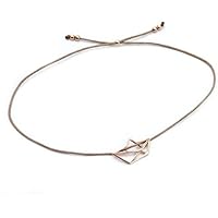 SCHOSCHON Damen Freundschaftsarmband Papierboot Symbol in Taupe-Rosegold 925 Silber | Armband Papierschiff Segelschiff