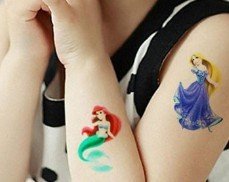 5 Bögen Cartoon Zeichentrick Prinzessin Tattoos Fake Tattoos Geschenk für Kinder - 9