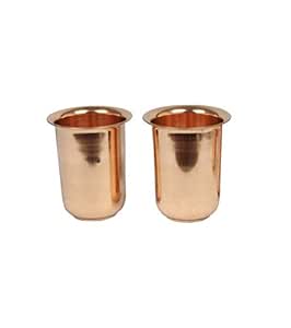 Buy Copper Kitchen Tm Copper Glasses 4 Inches 350 Ml Each Set