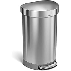 Simplehuman CW2030 45 litres, Poubelle Demi-Lune à pédale, Acier Inoxydable, 45L