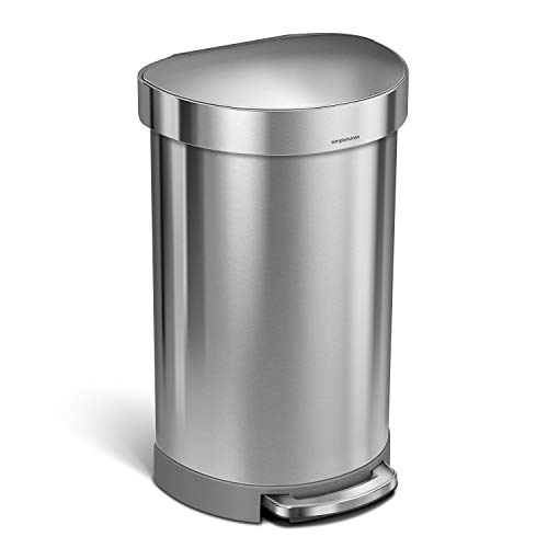 Simplehuman CW2030 45 litres, Poubelle Demi-Lune à pédale, Acier Inoxydable, 45L