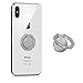 Price comparison product image kwmobile Ring Stand Finger Holder - Round Wave Cell Phone Grip with 360 Degree Rotating Metal Kickstand Mobile Universal Self-Adhesive - Silver