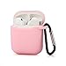 Produktbild Amazegoods Schutzhülle Apple AirPods 1-2 kompatibel [Ultra Dünn 1,4mm] unterstützt kabelloses Laden [Rutsch und Stoßfest] Silikonhülle [inkl Karabiner] Slim-Case Kratzfest [Passgenaue Form] Rosa