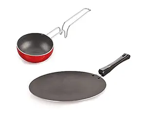 HOMEST Nonstick 3 Layer Non-Stick Combo cookware Set Vagharia -11cm & Concave Tawa 28.5 cm