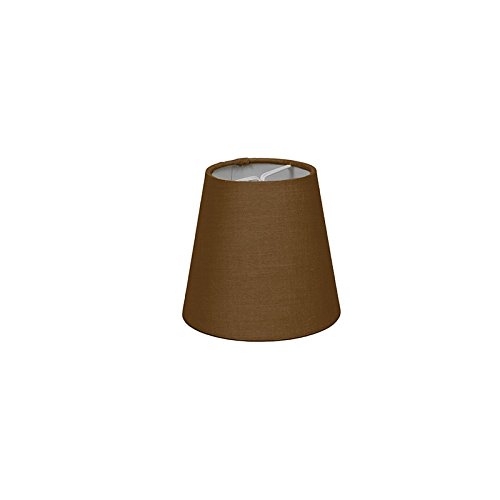 QAZQA Polyester Klemmschirm 12cm rund SC braun , Rund konisch Klemmschirm