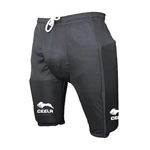 Ceela Sports Premium Thigh Padded Cricket Shorts Black