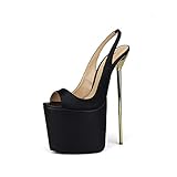 Fersenform: feine Ferse TYX-SS Fisch Maul offene Zehe sexy Ultra High Heel Plateau Sandalen Unisex Schuhe,E,45