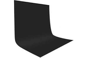 UTEBIT Fondo Fotografia para Estudio Fotográfico 1.5x2M Tela Negra Fotografia Fondo para Fotos a Las Arrugas para Video, Televisión, Youtube, Backgrounds Stand(Planchar a Baja Temperatura)