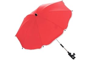 FILLIKID Sonnenschirm für Kinderwagen Buggy und Jogger mit UV SCHUTZ (50) Baby Kind Schirm (Rot)