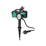 Robuste Außensteckdose mit Erdspieß für eine einfache Befestigung im Boden. Durch Schutzgrad IP44 ist die Doppelsteckdose spritzwassergeschützt und eignet sich für den Außenbereich