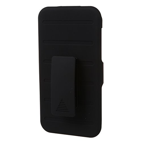 Caja del telefono celular - TOOGOO R 3 en 1 caja hibrida protectora de alto impacto   pinza de correa soporte caja de bolso de telefono para el Samsung Galaxy J3 negro