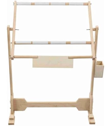 Supporto Da Ricamo Professionale Per Tavolo E Divano - Girevole 360° E Regolabile - In Legno Di Faggio 30x56 Cm - Fatto In Europa - 4