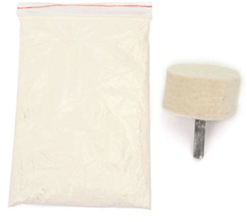 Preisvergleich Produktbild Polierfilzscheibe mit 50 g Poliermittel Ceriumoxid Pulver