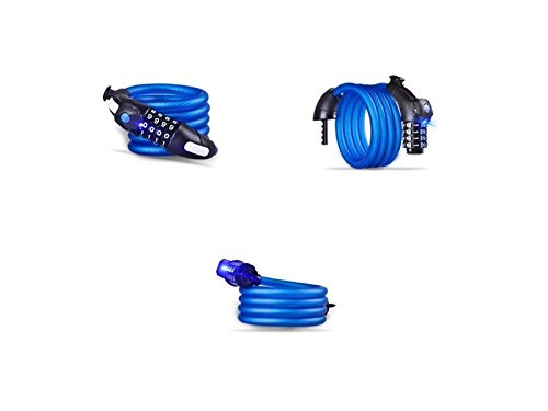 ATTOUPAN Bike Lock Security Kabelschloss Kombination Best für Fahrrad Outdoor (Blau)