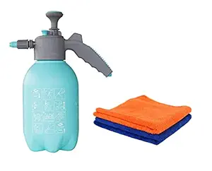 TWONE Garden Sprayer | Pump Pressure | Lawn Sprinkler | Water Mister | Spray Bottle | Herbicides | Pesticides | Fertilizers | Plants | 2.2 Liter Capacity (2pc Microfiber Cleaning Cloth Free)