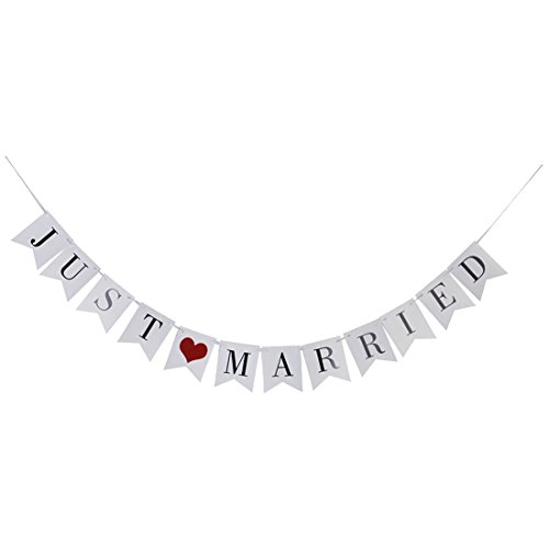 Banner - TOOGOO(R) Just Married Hochzeit Braut Westlichen Parteidekoration Bunting Girlande Banner