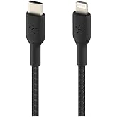 Belkin Braided USB-C to Lightning Cable (Quick Charging Cable) Fast Charging MFi Certified USB-C Cable (1m, Black)