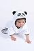 Large Panda Velour Poncho-White, 50.8 X 63.5 cm