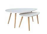 Mobilier Deco Table Basse gigognes scandinave Karen Blanc