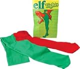 NEW GREEN & RED TIGHTS ELF JOKER JESTER FANCY DRESS