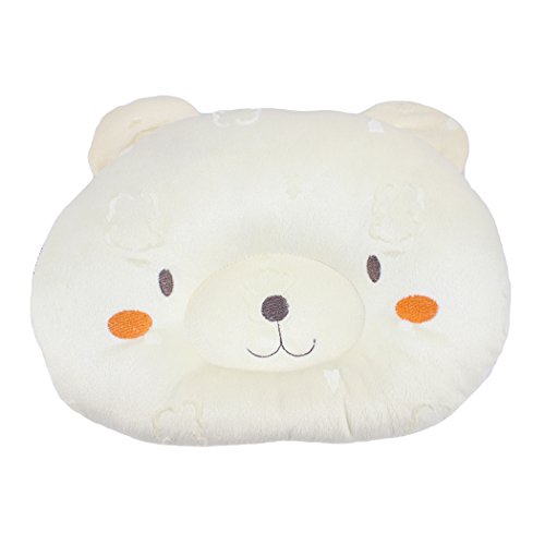 Dianoo Good Quality Hot Soft Cotton&Velvet Newborn Baby Anti-roll Pillow Prevent Flat Head Sleeping Positioner Cute Bear - yellow