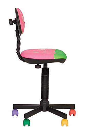 BAMBO- Chaise DE Bureau Enfant Ergonomique, Hauteur du SIÈGE 42 cm-56 cm. Hauteur Dossier RÉGLABLE/PIVOTANT A 360°/ roulettes Multicolores. Prix Discount. (Rose/Fleur)