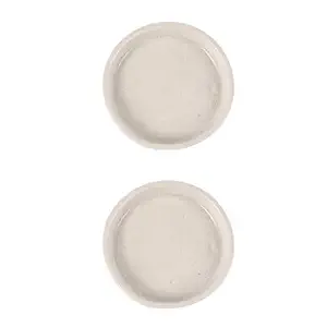 Lasaki Circular Plate Tray Set of 2 for Ceramic Pots for Indoor Plants,Planters,Flower pots,gamla(D:10 cm,H:1.5 cm)(cir003) White