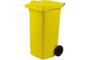 PEBSHOP BIDONE IMMONDIZIA CARRELLATO (LT. 120 - CM 55 X 50 X 94 Giallo)