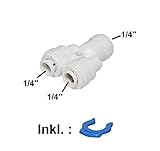 druckerhöhungspumpe trinkwasser  Planet-Aqua 2 x Y-Verbinder Kupplung 1/4 Zoll Osmose Schlauch Ausgang. Fitting für den Anschluss Einer Druckpumpe/Druckerhöhungspumpe an der Osmoseanlage Wasserfilter Filter Umkehrosmose Filteranlage