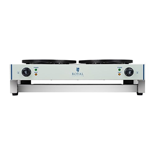 Royal Catering – RCEC-6000-E – Crepes-Maker Crepeseisen (2 Platten, 48 x 86 x 24 cm, 2 x 3.000 W, 40 cm Ø, Edelstahl, Gusseisen + Teigverteiler) schwarz - 4
