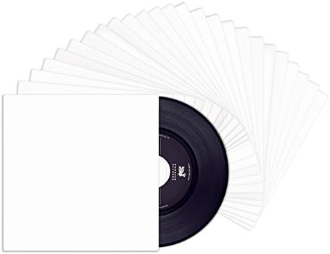 TunePhonik 7-inch White Coated Vinyl Record LP Jackets- No Center Hole |25 Pack