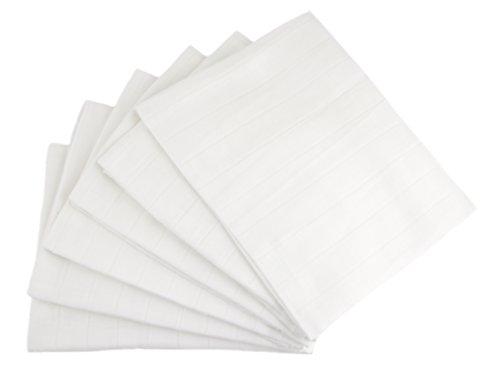 Muslinz - Pañales de gasa (6 unidades, 70 x 70 cm, algodón, forma cuadrada), color blanco