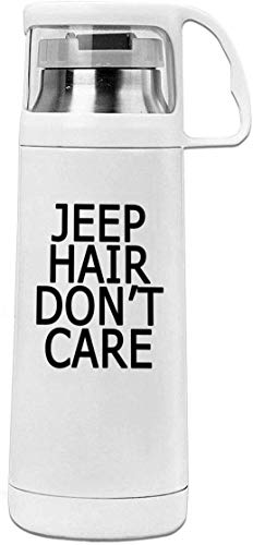 Bestqe Borraccia in Acciaio Inox,Termica Isolamento Jeep Hair Dont Care 11.8oz Travel Vacuum Insulated Water Bottle Cover Cup Stainless Steel Thermos Cup