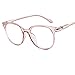 Produktbild REALIKE Unisex Brille Elegant Flacher Spiegel Runder Rahmen Brillengestell Brille Anti-Blaulichtbrille, Retro-Brillengestell Aus, (Farbe : Blau, Schwarz, Lila, Rosa, Weiß)