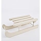 De trineo con luz decorativa de madera de invierno de 27 cm de colour blanco