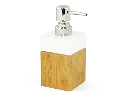 Die original MK Bamboo PARIS – Exklusives Badezimmer Set bestehend aus 7 Stück aus Bambus – Enthält: Bürstenhalter, Spender für Seife, Seifenschale, Zahnputzbecher, 1 Tasse Generica, 1 kleiner Becher mit Deckel und 1 Tasse groß mit Deckel – Montage-Zubehör Badezimmer aus Holz Typ Design Paris - 5