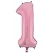Produktbild Unique Party Supplies 86,4 cm GIANT Baby Pink Folie Nummer 1 Ballon