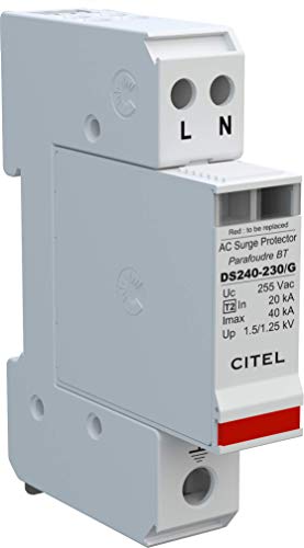 DS240S-230/G | CITEL SINGLE PHASE 230/400 TYPE 2 SURGE PROTECTOR, IMAX 40KA, L/N-N/PE, TT-TN, COMMON/DIFFERENTIAL