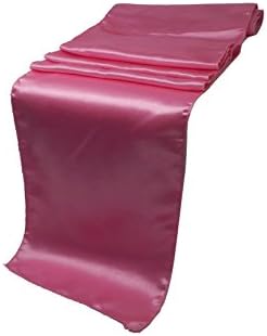 LIVA HOME CHRISTMAS HOLIDAY PACK OF 15 SIZE 12X108" SATIN TABLE RUNNERS FOR WEDDING BENQUOTE DECORATION (15, DUSTY PINK)