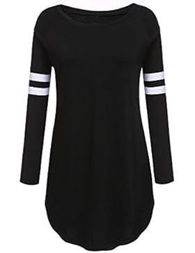 Baseball T-Shirt Damen Sondereu Tops Sportlich Langarm Rundhals Bluse Loses