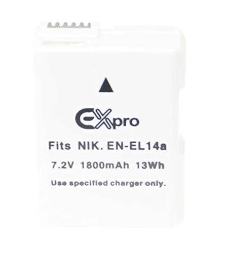 Ex-Pro    Nikon EN-EL14  EN-EL14  a       1800  mAh Ultra Capacity Power Plus   Lithium Li-Ion Batterie pour Appareil Photo Num  rique Nikon P7000  P7100  P7700  et DSLR D3000  D3100  D3200  D5000  D5100  D5200