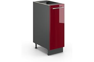 ‎VICCO Vicco Apothekerschrank Fame-Line, Bordeaux Hochglanz/Anthrazit, 30 cm ohne Arbeitsplatte
