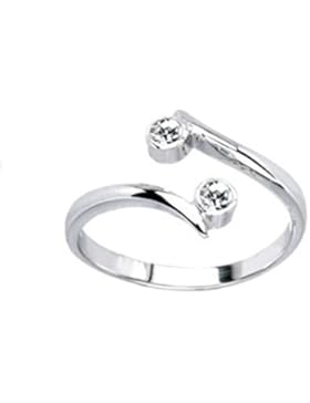 Vorra Fashion 925 Sterling Silber Zirkonia weiß Elegantes Zehenring alle Größe einstellbar