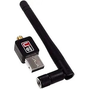 MESTEK Wi-Fi LAN Network Card Adapter with Antenna (Black)