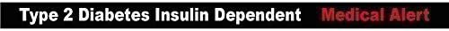 TYPE 2 DIABETES WRISTBAND (1 x BLACK WRISTBAND) MEDICAL ALERT – 3 TONE BRACELET – 100% Silicone id card Emergency diabetic identity rubber Insulin Dependent permanent ink Debossed bands