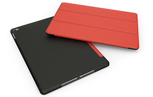 Khomo iPad Air 2 Hülle Case Rot und Schwarzes Gehäuse mit doppelten Schutz ultra dünn und leicht, Smart Cover – Red and Black - 2