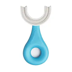 Quincy U Shaped Toothbrush for Kids Manual Whitening Toothbrush Silicone Brush Head for Kids Children Infant Toothbrush For 2-6 Years Mouth-Cleaning (Pack of 1)