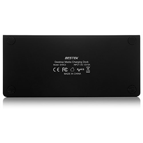 BESTEK Aktiv USB Hub 3.0 ( 4 Ports ) hat extra 2 x 5V/2.4A Ladeports + 1 Audio Port mit 12V 3A Netzteil bis zu 5 Gbps Datentransferrate abwärtskompatibel Schwarz - 5